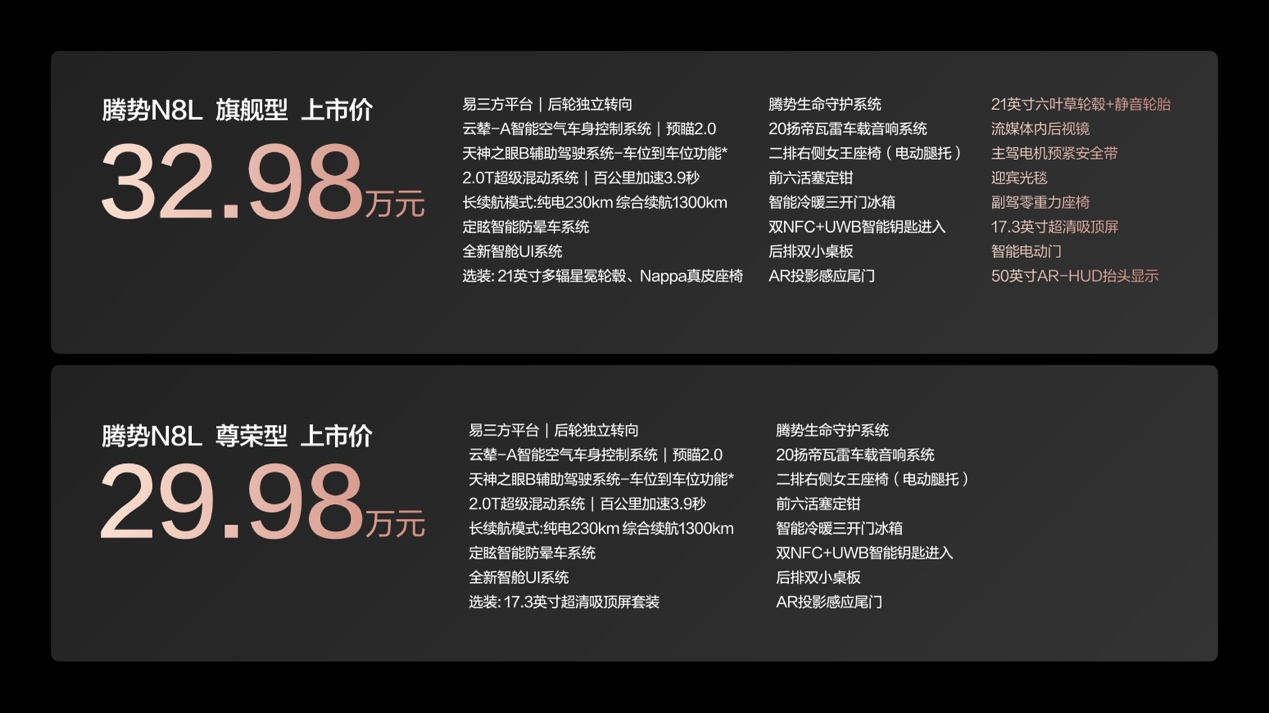 29.98万元起！腾势N8L正式上市，重塑家庭豪华SUV新标准！