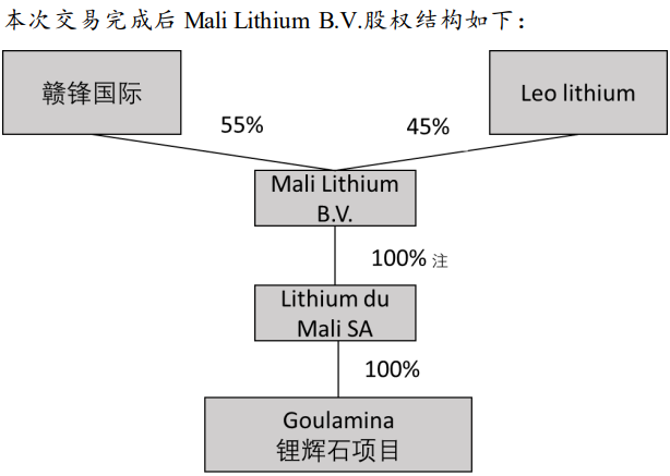 赣锋锂业将取得Mali Lithium B.V.的控制权