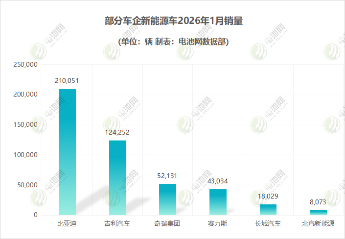 部分车企新能源车